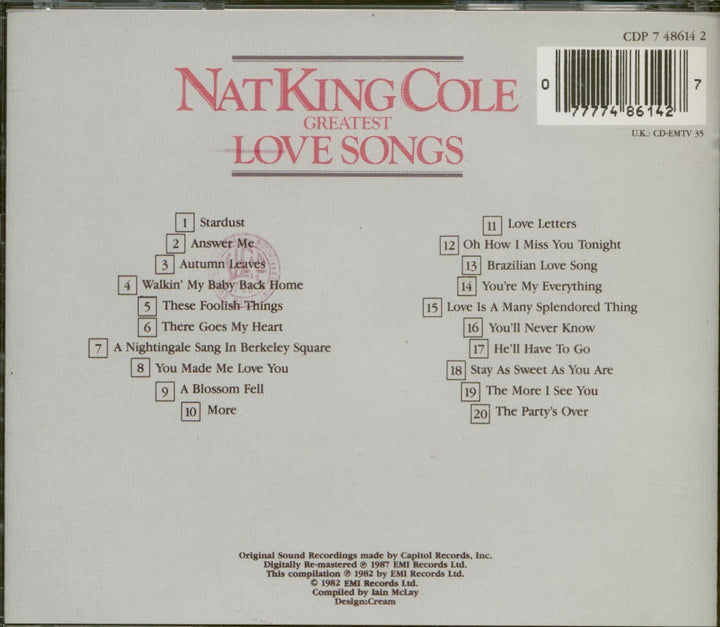 Nat King Cole - Greatest Love Songs;