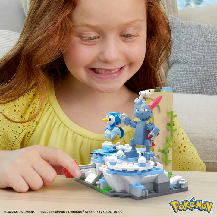 Pokemon: Mattel - Mega Adventure Builder Piplup E Sneasel Divertimento Sulla Neve;