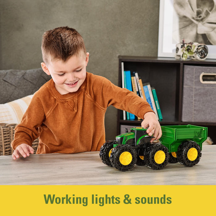 John Deere: Trattore Con Rimorchio Con Luci E Suoni;