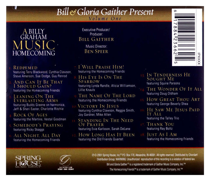 Billy Graham - A Music Homecoming Volume 1;