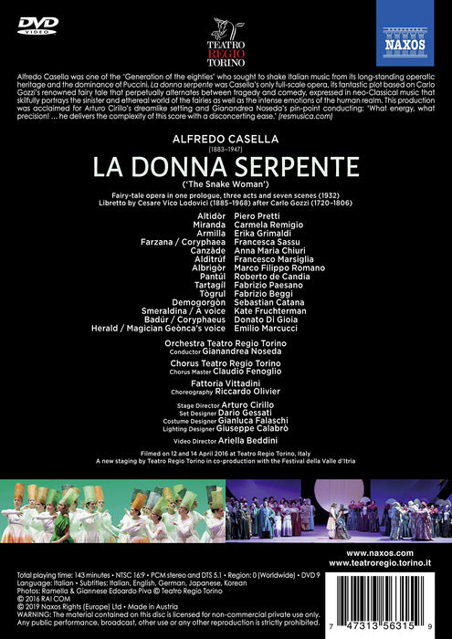 Alfredo Casella - La Donna Serpente;