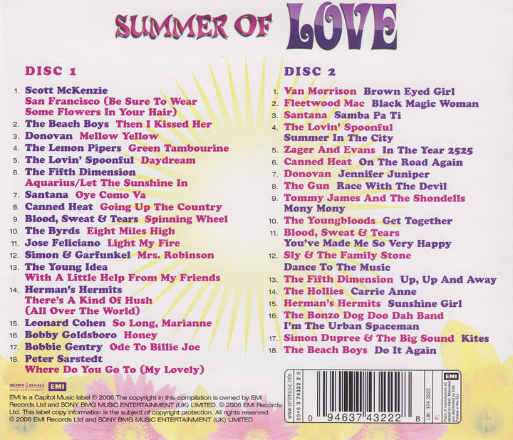 Summer Of Love: 36 Sunshine Classics From The 60's / Various (2 Cd);