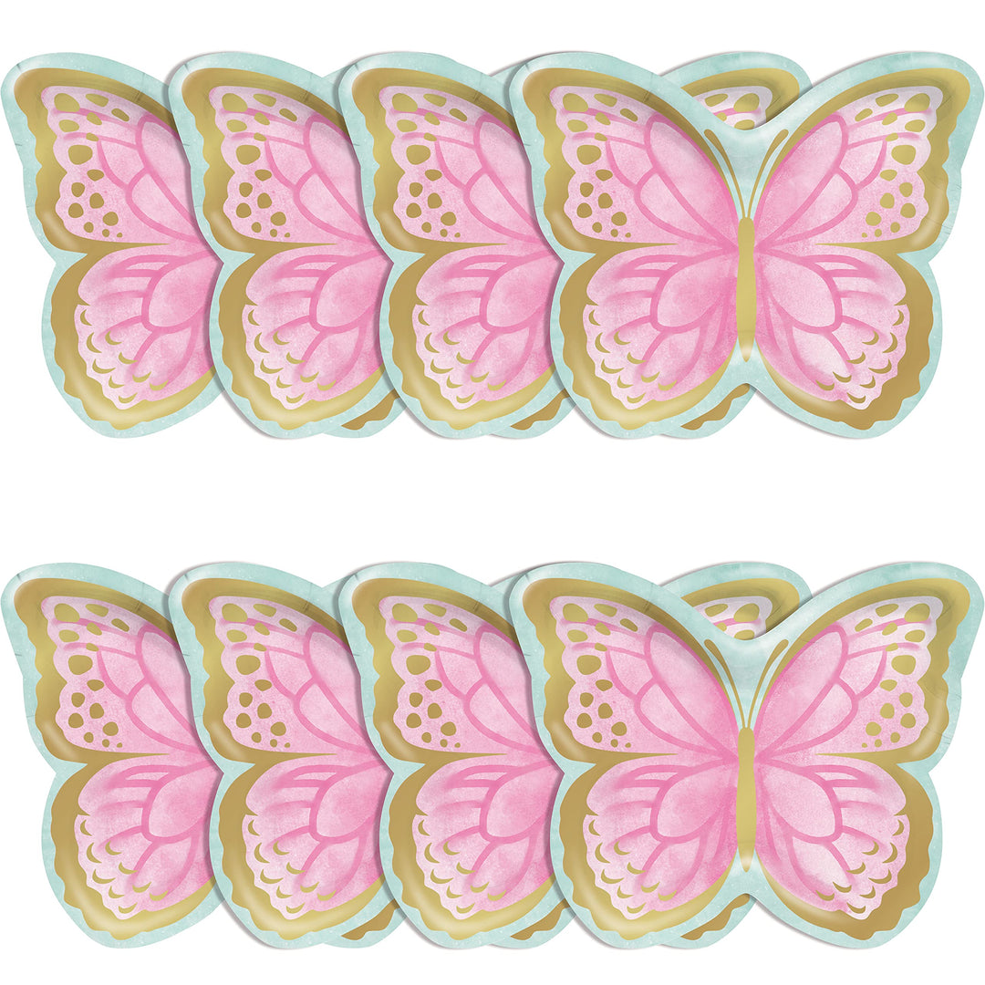 Creative Converting: Plt9 Foil 12/8Ct Shp Butterfly Shim #04/22 Qs;