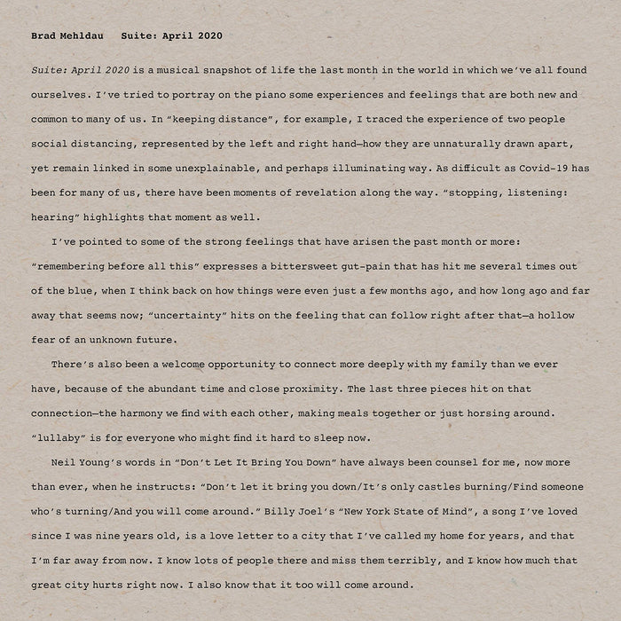 Brad Mehldau - Suite: April 2020;
