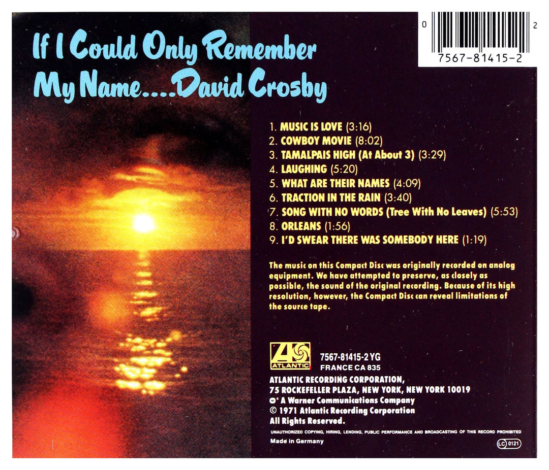 David Crosby - If I Could Only Remember My Name;