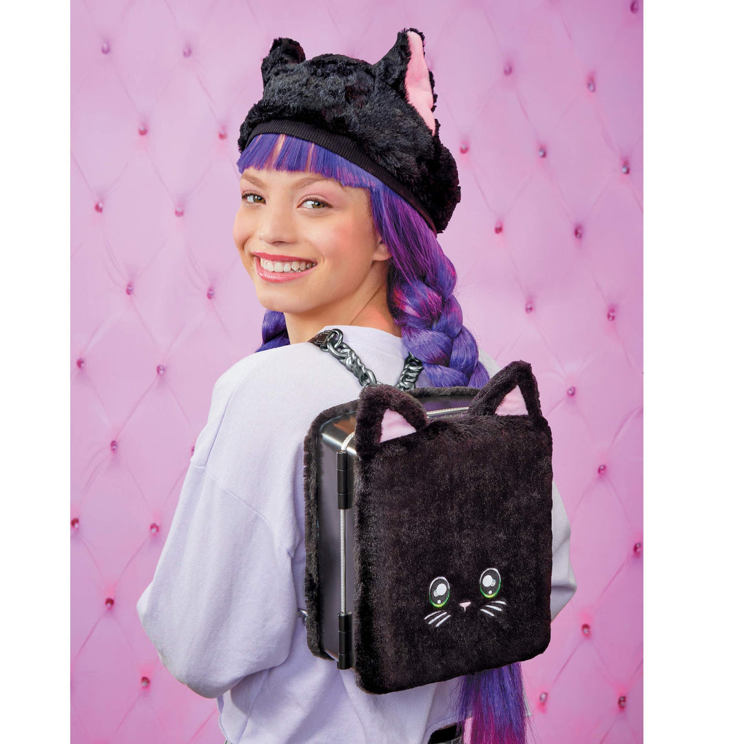 Nah! Nah! Nah! Surprise: 3-in-1 Backpack Bedroom Playset - Black Kitty backpack;