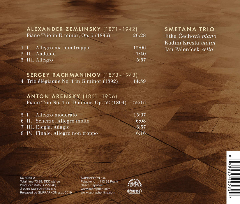 Smetana Trio: Zemlinksy, Rachmaninov, Arensky - Piano Trios;