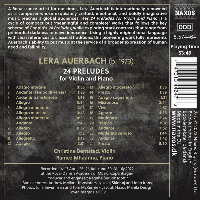 Lera Auerbach - 24 Preludes For Violin And Piano;