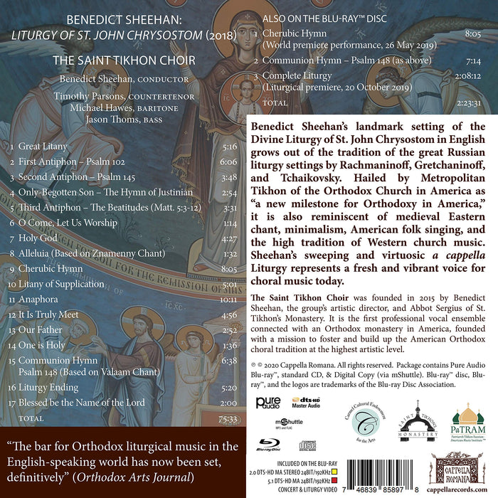 Benedict Sheehan - Liturgy Of St. John Chrysostom (Blu-Ray+Cd);