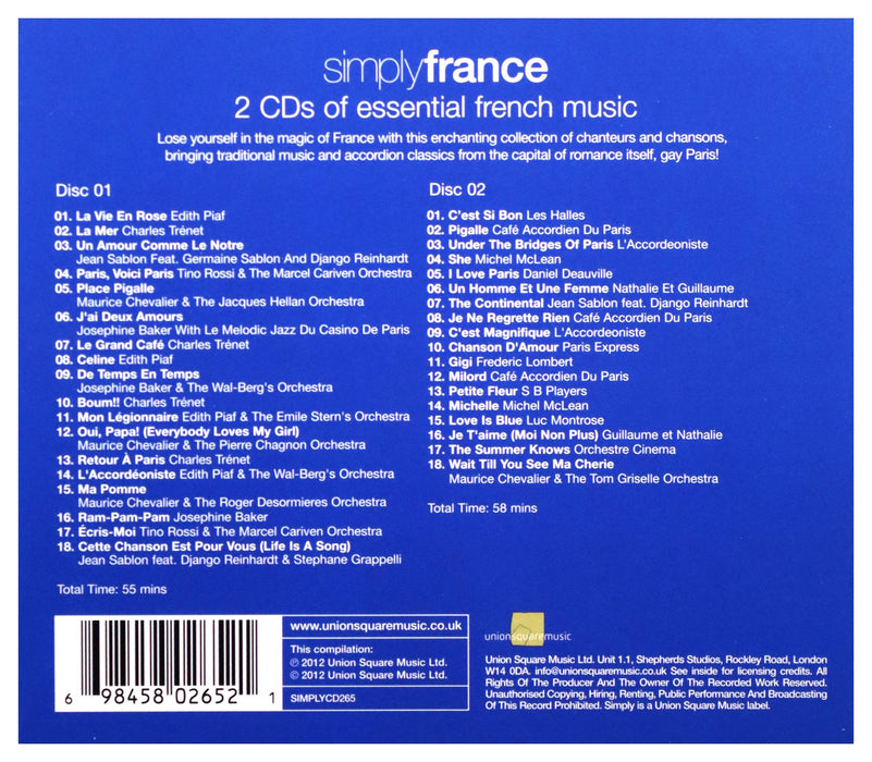 Simply France (2 Cd's Of Essential French Music) / Various (2 Cd);