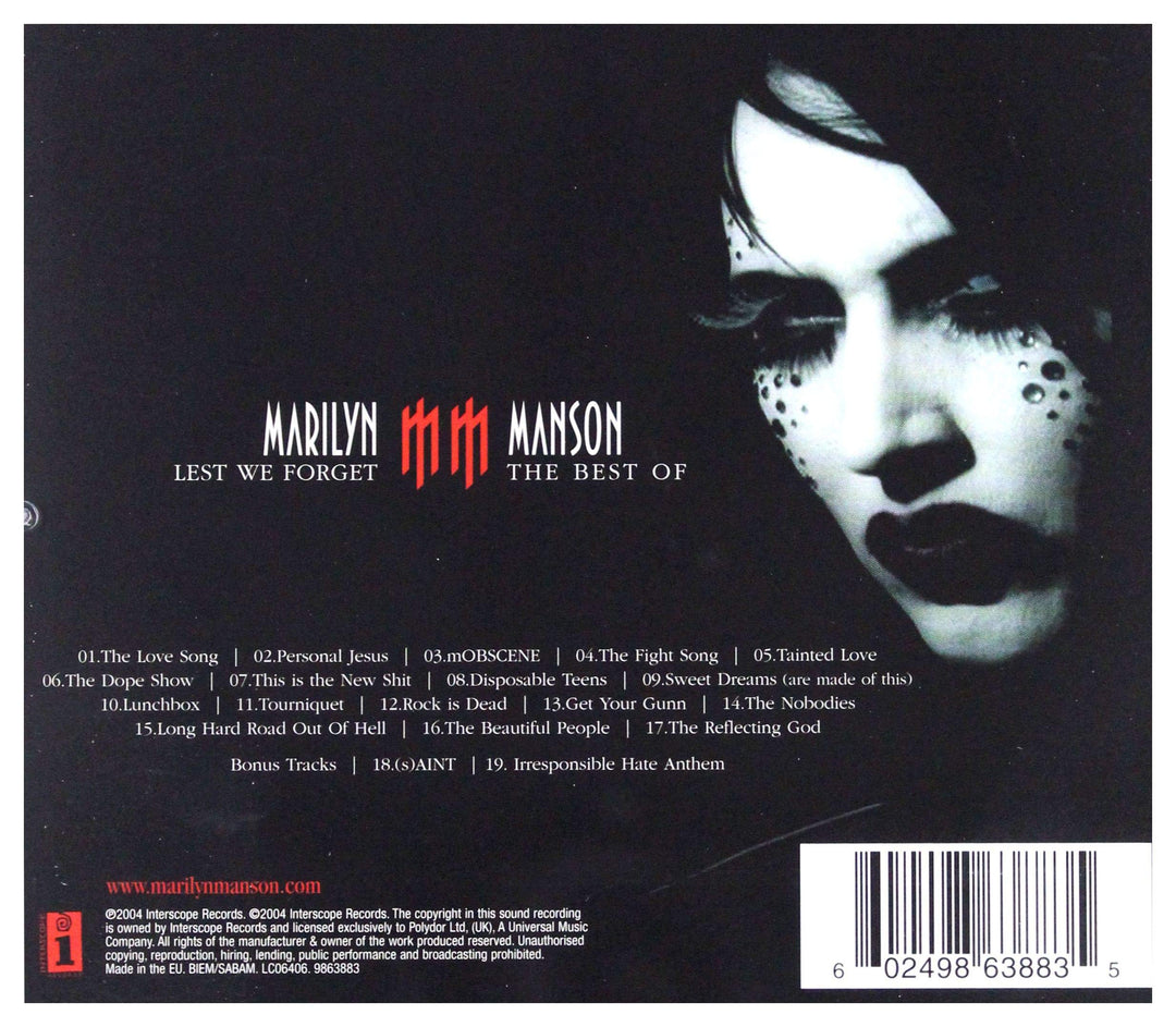 Marilyn Manson - Lest We Forget The Best Of;