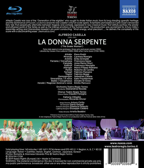 Alfredo Casella - La Donna Serpente;