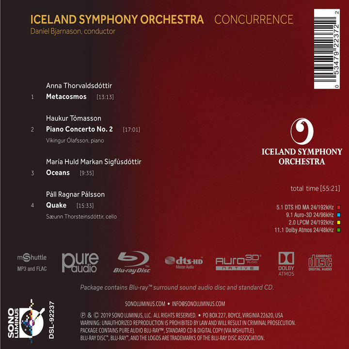 Daniel Bjarnason / Iceland Symphony Orchestra - Concurrence (Cd+Blu-Ray Audio);